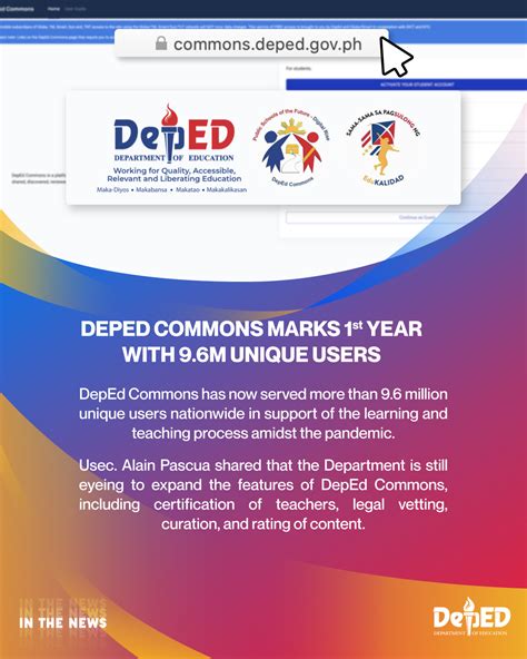 commons deped gov ph|DepEd Commons marks 1st year with 9.6M unique users.